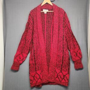 Vintage Western Connection Sweater Duster Womens Medium Acrylic Oversize Thick